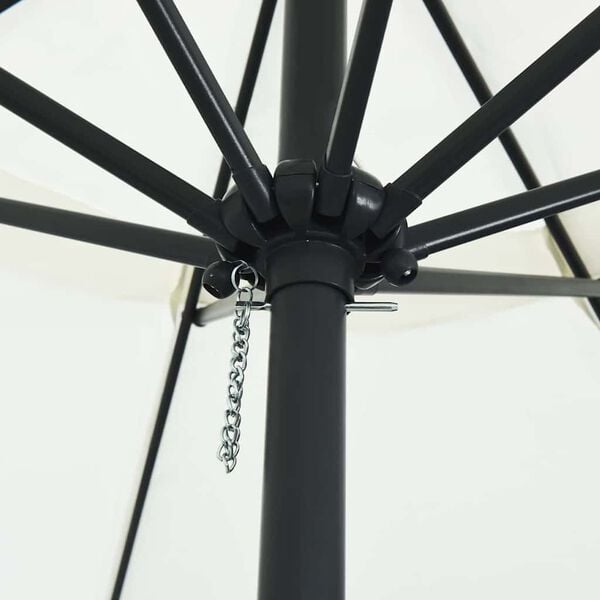 vidaXL Garten-Sonnenschirm Sand 395 x 395 x 245 cm Polyester und Stahl