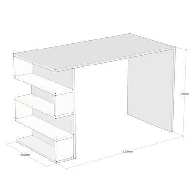 Homemania Computer-Schreibtisch Limber 120x60x75 cm Weiß