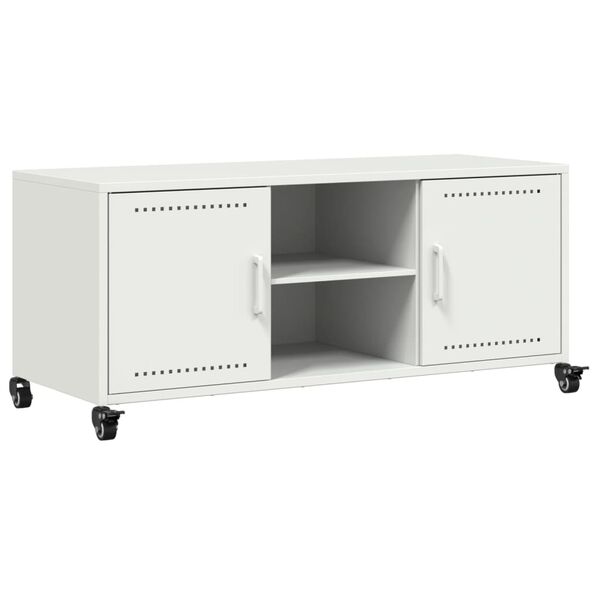 vidaXL TV-Schrank Weiß 100,5x39x43,5 cm Stahl