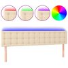 vidaXL LED Kopfteil Creme 160x5x78/88 cm Stoff