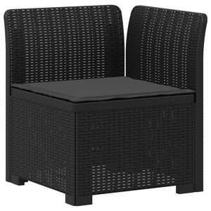 vidaXL 1-Sitzer Garten-Sofa mit Kissen Rattan-Look PP Anthrazit