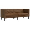 vidaXL Chesterfield-Sofa 3-Sitzer Braun Kunstleder in Wildleder-Optik