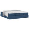 vidaXL Ottoman-Bett mit Matratzen Blau 200x200 cm Stoff