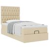vidaXL Ottoman-Bett mit Matratze Creme 90x190 cm Stoff
