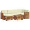 vidaXL Sofagarnituren 7 pcs Natur und Creme Massivholz Akazie