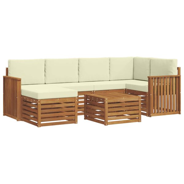 vidaXL Sofagarnituren 7 pcs Natur und Creme Massivholz Akazie