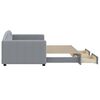 vidaXL Tagesbett Ausziehbar mit Schubladen Hellgrau 90x200 cm Stoff