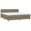 vidaXL Boxspringbett mit Matratze Taupe 180x200 cm Stoff
