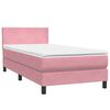 vidaXL Boxspringbett mit Matratze & LED Rosa 100x220 cm Samt
