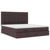 vidaXL Ottoman-Bett mit Matratzen & LEDs Dunkelbraun 160x200 cm Stoff