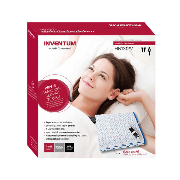 Inventum W&auml;rmeunterbett Elektrisch 150x80 cm Wei&szlig; HN1312V