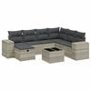 vidaXL 8-tlg. Garten-Sofagarnitur mit Kissen Hellgrau Poly Rattan