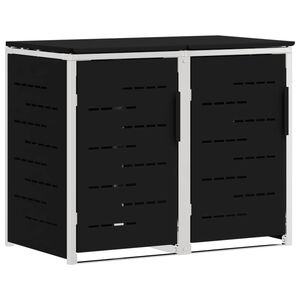 vidaXL M&uuml;lltonnenbox for 2 Bins 240L Edelstahl Schwarz