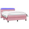 vidaXL Boxspringbett mit Matratze & LED Rosa 140x220 cm Samt