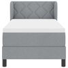 vidaXL Boxspringbett mit Matratze Hellgrau 80 x 200 cm Stoff
