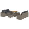 vidaXL Gartensofa-set 9 stk. Grau Poly Rattan