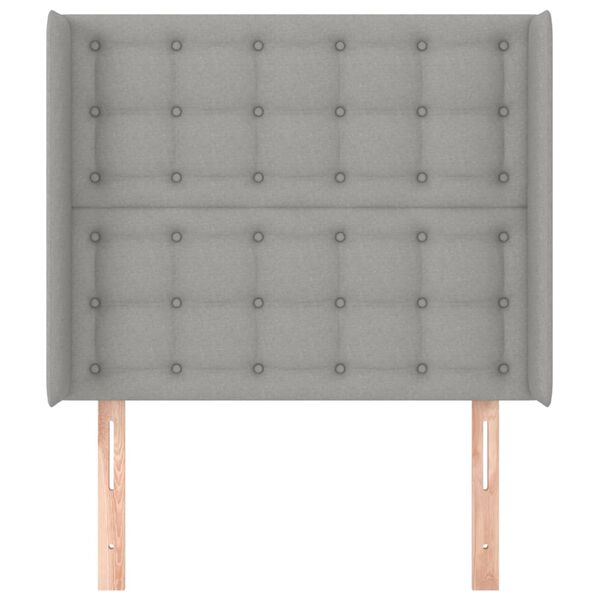 vidaXL Kopfteil mit Ohren Hellgrau 103x16x118/128 cm Stoff