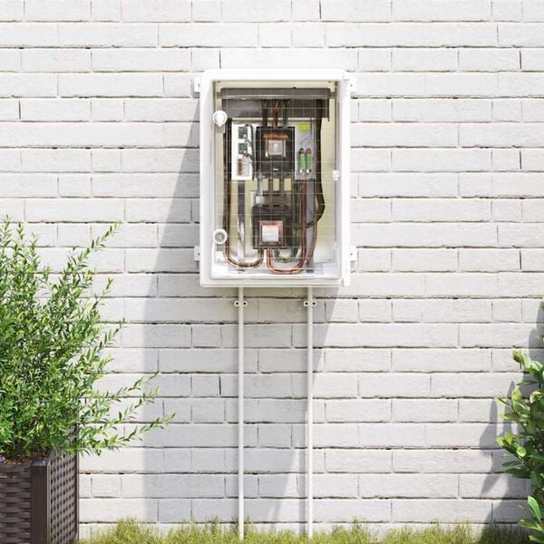 vidaXL Steuerungsschrank Grau 35 x 19,5 x 50 cm ABS Kunststoff