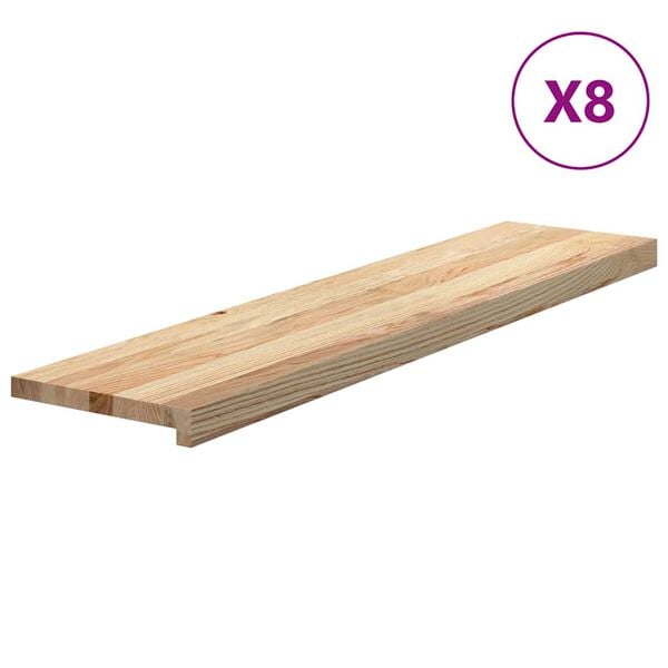 vidaXL Treppenstufen 8 Stk. Unbehandelt 110x25x2 cm Massivholz Eiche