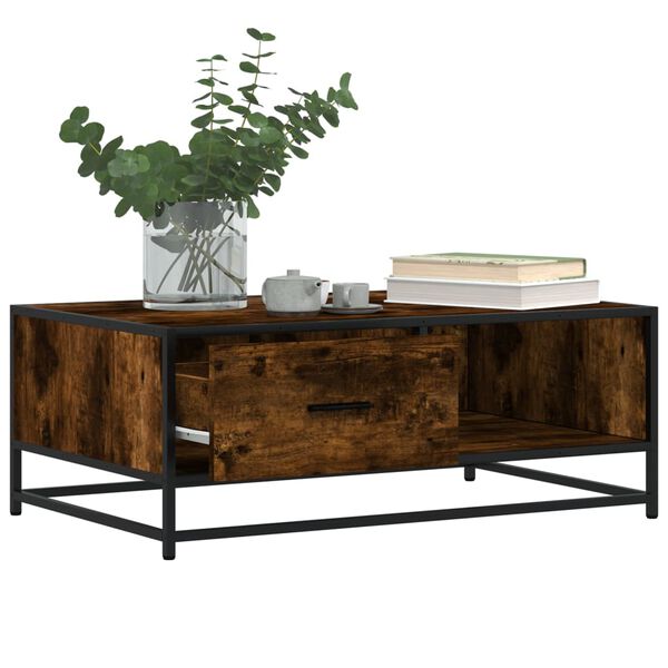 vidaXL Couchtisch R&auml;uchereiche 90x57x35 cm Holzwerkstoff und Metall