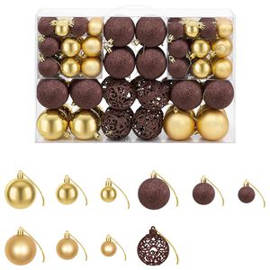 vidaXL 100-tlg. Weihnachtskugel-Set 3/4/6 cm Braun/Bronze/Golden