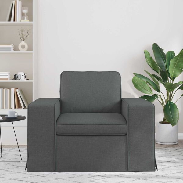 vidaXL Sofa 60cm Dunkelgrau Metall