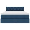 vidaXL Bett mit Stauraum und LED mit Matratze Blau 140 x 200 cm Stoff