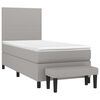 vidaXL Boxspringbett mit Matratze Hellgrau 100x200 cm Stoff