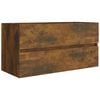 vidaXL Waschbeckenschrank R&auml;uchereiche 90x38,5x45 cm Holzwerkstoff