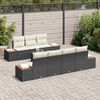 vidaXL Garten-Sofa-Set mit Kissen 8 pcs Schwarz Poly Rattan