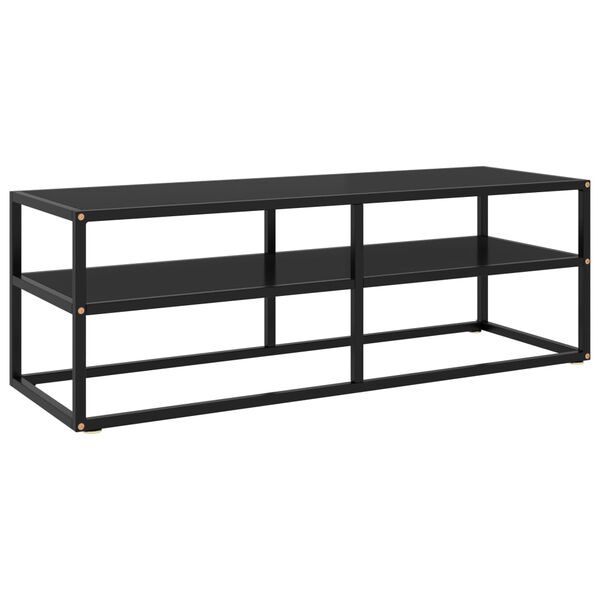 vidaXL TV-Schrank Schwarz mit Schwarzem Hartglas 120x40x40 cm
