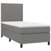 vidaXL Boxspringbett mit Matratze & LED Dunkelgrau 80x200 cm Stoff