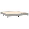 vidaXL Boxspringbett mit Matratze & LED Hellgrau 160x200 cm Stoff