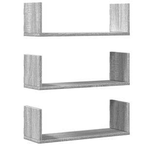 vidaXL Wandregale 3 Stk. Grau Sonoma 58x18x18 cm Holzwerkstoff