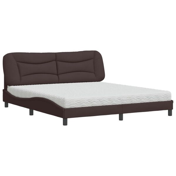 vidaXL Bett mit Matratze "Hvar" Dunkelbraun 180x200 cm Stoff
