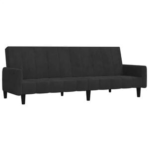 vidaXL Schlafsofa 2-Sitzer Schwarz Samt
