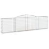 vidaXL Gabionen mit Hochbogen 10Stk. 400x30x100/120cm Verzinktes Eisen