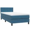 vidaXL Boxspringbett mit Matratze & LED Dunkelblau 100x220 cm Samt