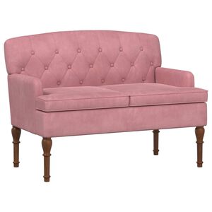 vidaXL Zweisitzer mit Knopfheftung Rosa 111 x 65 x 79 cm Samt
