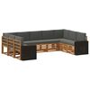 vidaXL Ecksofa Set mit Kissen 9 pcs Natur und Anthrazit Polyester