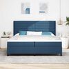 vidaXL Boxspringbett mit Matratze mit Kopfteil Blau 200 x 200 cm Stoff
