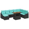 vidaXL Gartensofa-set 9 stk. Schwarz Poly-Rattan