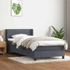 vidaXL Boxspringbett mit Matratze Dunkelgrau 100x210 cm Samt