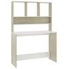 vidaXL Schreibtisch mit Regalen Wei&szlig; Sonoma-Eiche 110x45x157 cm