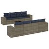 vidaXL 9-teiliges Gartensofa-Set mit Kissen, grau, Polyrattan