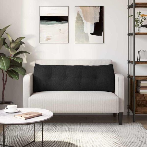 vidaXL R&uuml;cken Kissen Schwarz 140 x 24 x 50 cm Stoff