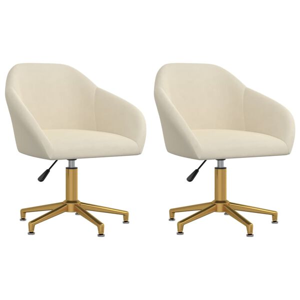 vidaXL Esszimmerst&uuml;hle 2 Stk. Drehbar Creme Samt
