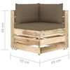 vidaXL 3-tlg. Garten-Lounge-Set mit Kissen Gr&uuml;n Impr&auml;gniertes Holz