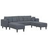 vidaXL Samt Sofa mit Kissen 3 pcs Dunkelgrau 208 cm Samt