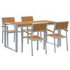 vidaXL Garten Essgruppe 5 stk. Grau Massivholz Akazie
